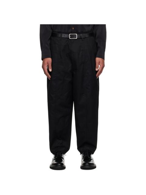 Comme des Garçons Homme Black Cotton Twill Garment Treated Trousers