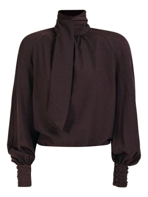 ROWEN ROSE bow-neck blouse
