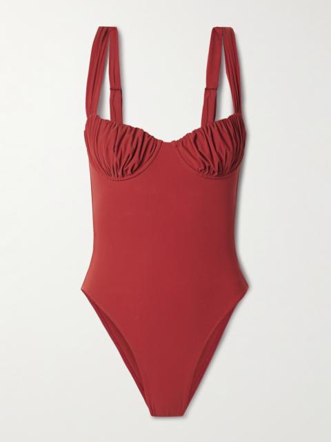 FAITHFULL Frida Ruched Recycled Underwired Swimsuit
