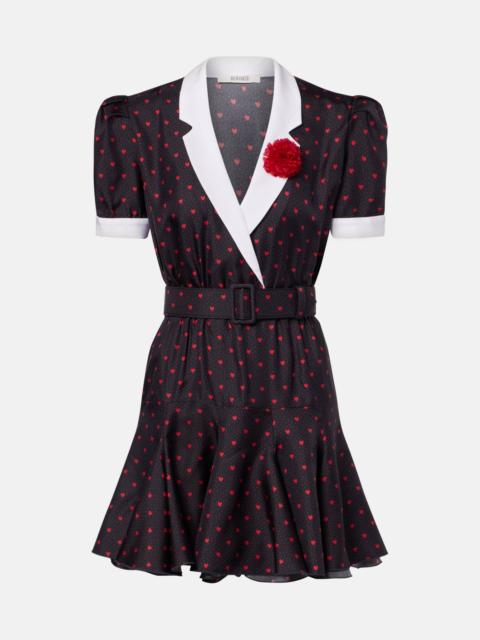 RODARTE Printed silk twill minidress