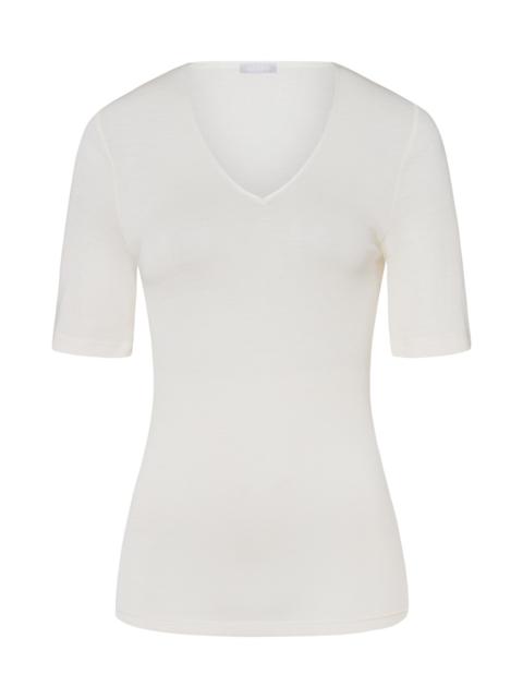 HANRO Woolen Silk W Wool and Silk V-Neck Top