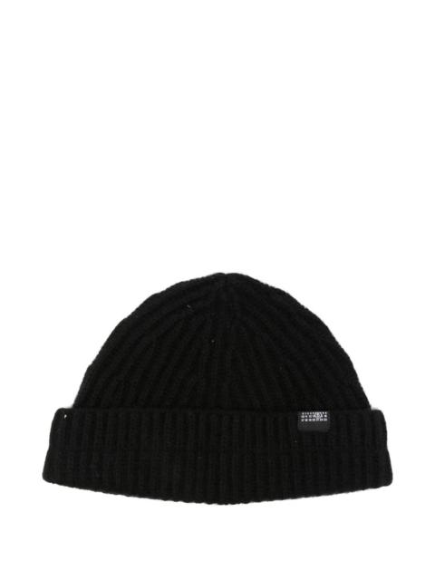 MM6 Maison Margiela Mm6 Maison Margiela Ribbed-knit Logo-patch Beanie Hat