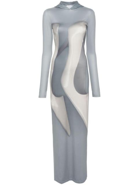 Acne Studios stiletto-print hooded maxi dress