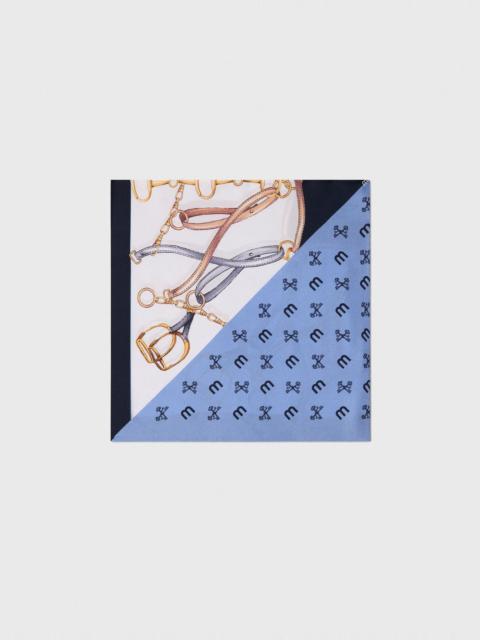 maje Equestrian motif silk scarf