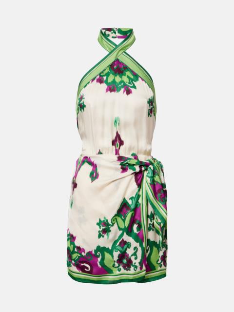Poupette St Barth Aya printed halterneck minidress