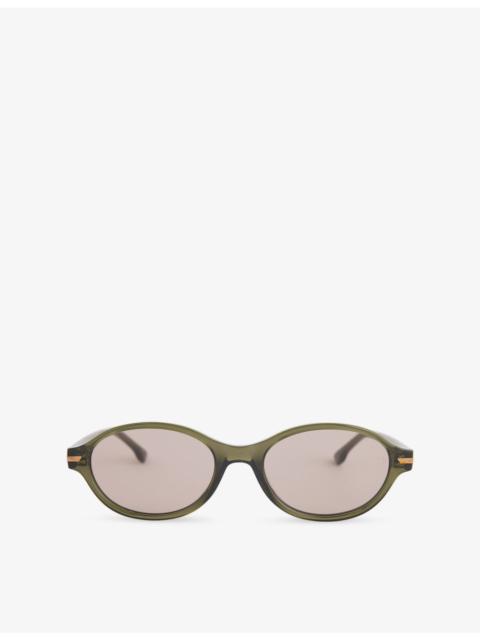 Victoria Beckham Oval-Frame Acetate Sunglasses