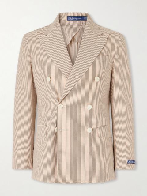 Polo Ralph Lauren Double-Breasted Striped Cotton Suit Jacket