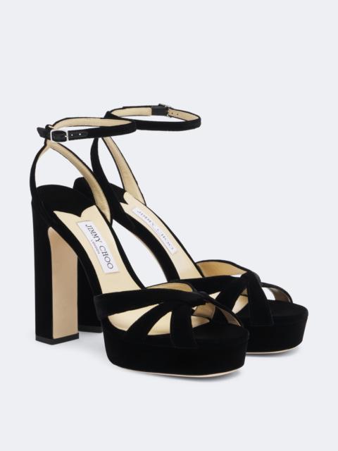 JIMMY CHOO Kove velvet platform sandals