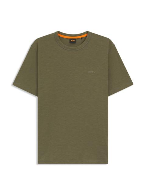 BOSS REGULAR-FIT T-SHIRT IN COTTON WITH MOULINE LOGO