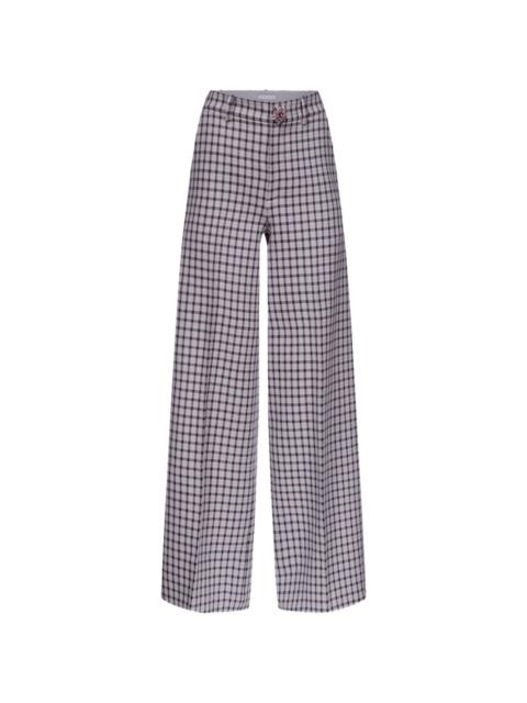 AREA checked wide-leg trousers