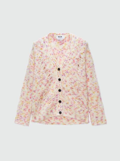 MSGM Multicolor alpaca and wool cardigan