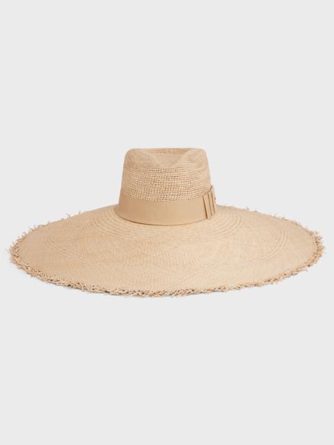 CELINE wide-brimmed triomphe hat in straw
