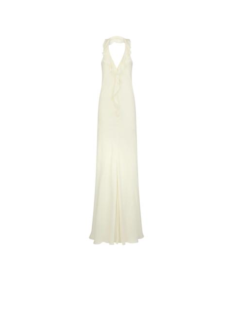TOM FORD HALTERNECK EVENING DRESS WITH RUFFLE DETAIL