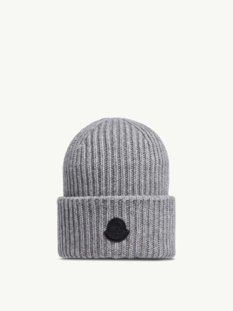 Moncler Leather Logo Cashmere Beanie