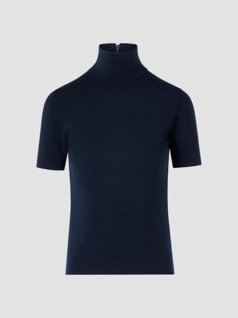 AKRIS Women's Stretch Wool Mock Turtleneck Top - Navy