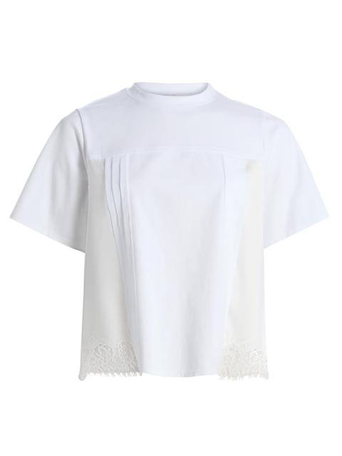3.1 Phillip Lim Women's Satin & Lace Mixed-Media T-Shirt - White