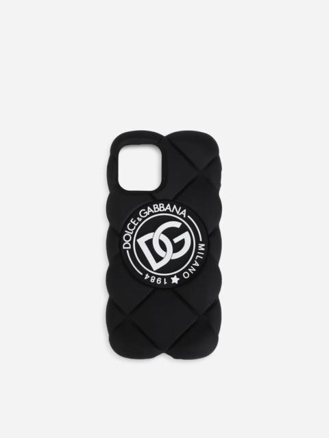 Quilted-effect rubber iPhone 12 Pro cover with DG logo