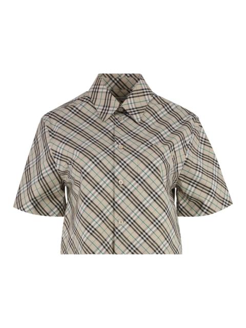 Tシャツ・カットソー Burberry SS25 'B Shield' check shirt (8106190 SANDIPCHECK) Burberry 'b shield' check shirt available on julian-fashion