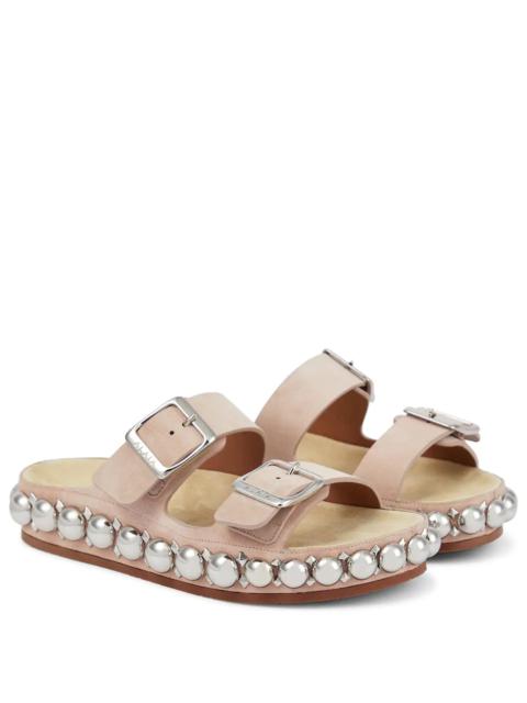 Alaïa Bombe embellished suede slides