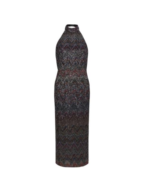 Missoni chevron-pattern halterneck maxi dress