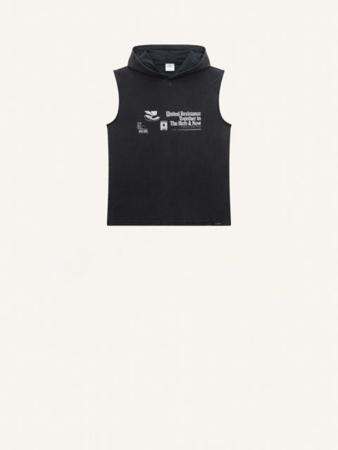 courrèges PRINTED HOODIE SLEEVELESS T-SHIRT