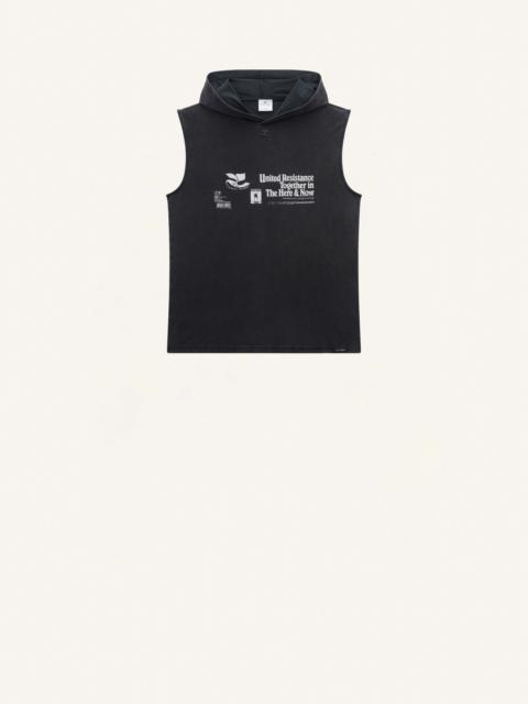 courrèges PRINTED HOODIE SLEEVELESS T-SHIRT