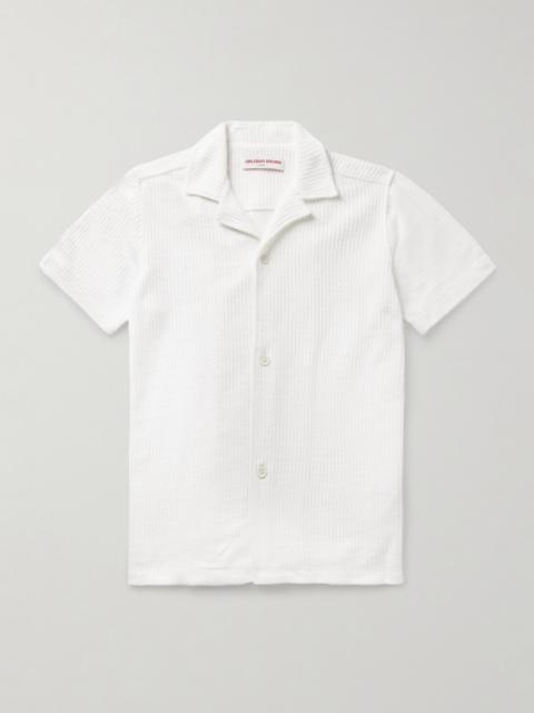 ORLEBAR BROWN Maitan Camp-Collar Ribbed Organic Cotton-Terry Shirt