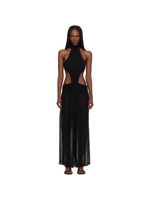 GUIZIO Black Marais Maxi Dress