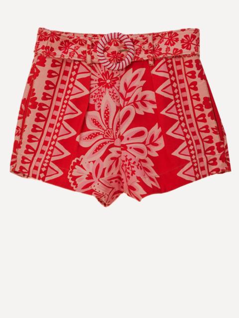 FARM RIO Flora Tapestry Red Shorts
