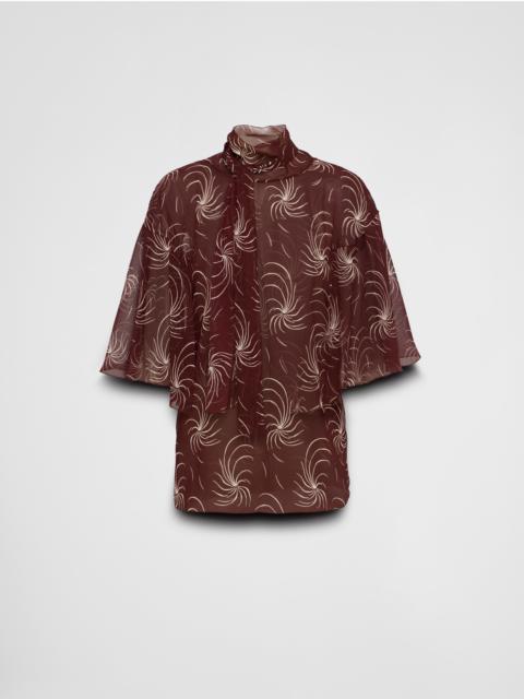 Prada Printed georgette top