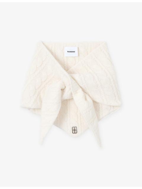 Sandro Cable-Knit Wool And Cashmere-Blend Bandana