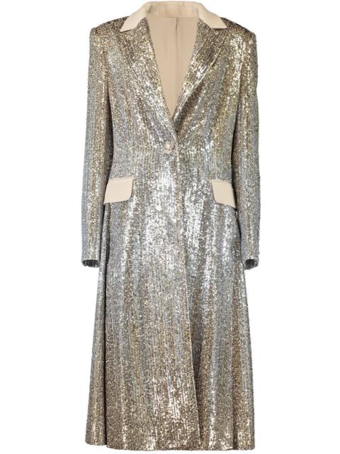 Marni GREEN SILK TWILL DRESS WITH CHECK FIELDS PRINT
