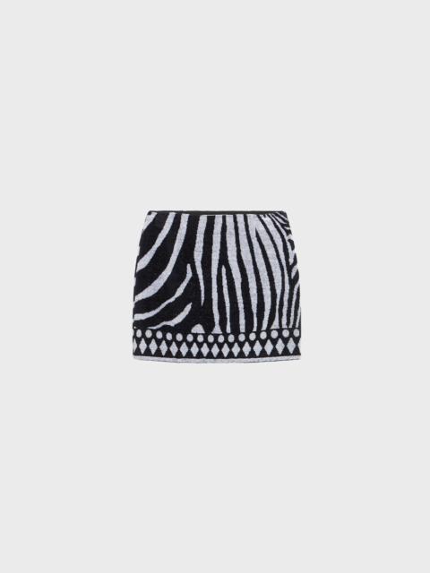 SHORT ZEBRA-PRINT TERRY CLOTH SKIRT