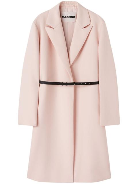 Jil Sander belted peak-lapel coat