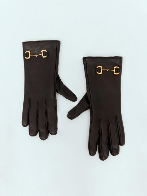 GUCCI Leather Horsebit Gloves