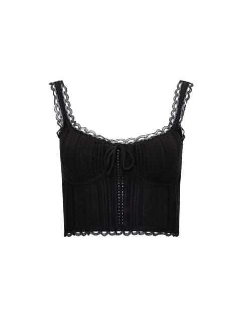 GUIZIO DAINTY LACE KNIT TOP
