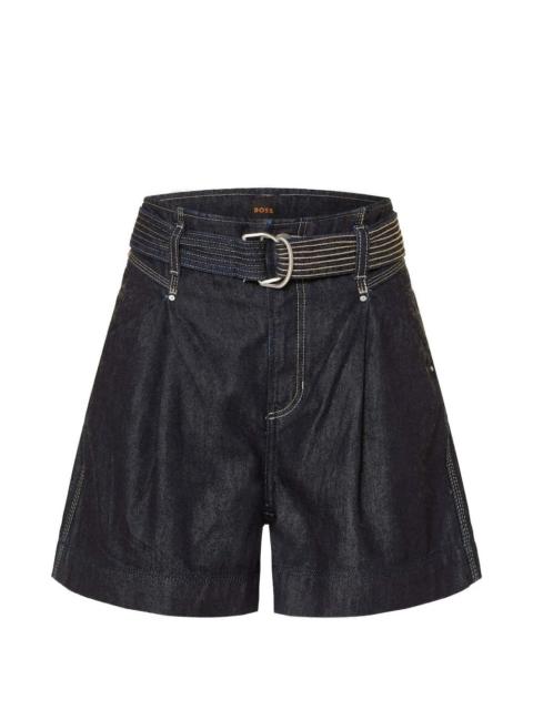 BOSS belted denim shorts