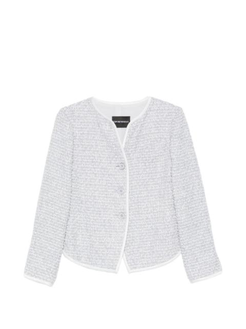 EMPORIO ARMANI V-neck tweed jacket