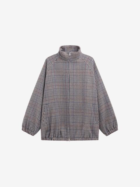 The Frankie Shop Baxter Wool Track Jacket - Beige Glen Plaid