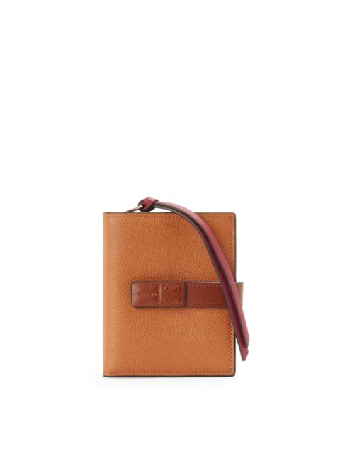 Compact zip wallet in soft grained calfskin