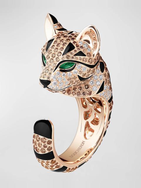 Fuzzy, the Leopard Cat Ring 18K Pink Gold, EU 55 / US 7.25