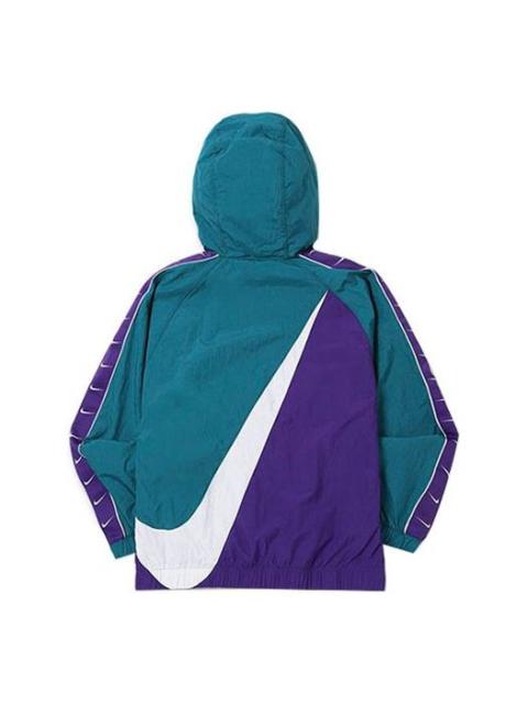 Nike Nike AS Men's Nike Sportswear SWOOSH JKT Jacket WVN 'Geode Teal/White/Court Purple/White' CD0420-381