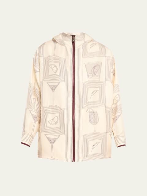 Loro Piana Rafael Aperitivo Twill Hooded Bomber Jacket