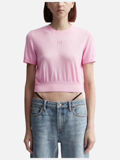 alexanderwang.t LOGO-EMBOSSED TEE IN SUPERFINE MERINO WOOL