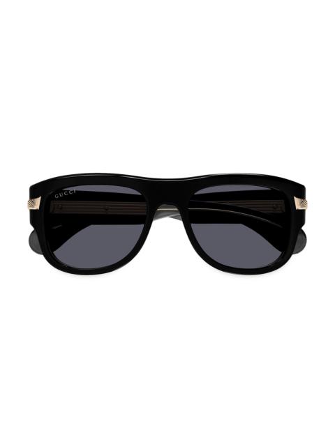 GUCCI Men's New York 30's 54MM Square Sunglasses - Black Grey