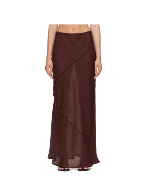 BASERANGE Brown Lava Maxi Skirt