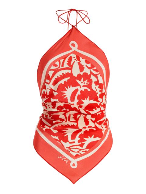 SIR. Exclusive Silk Scarf Top red