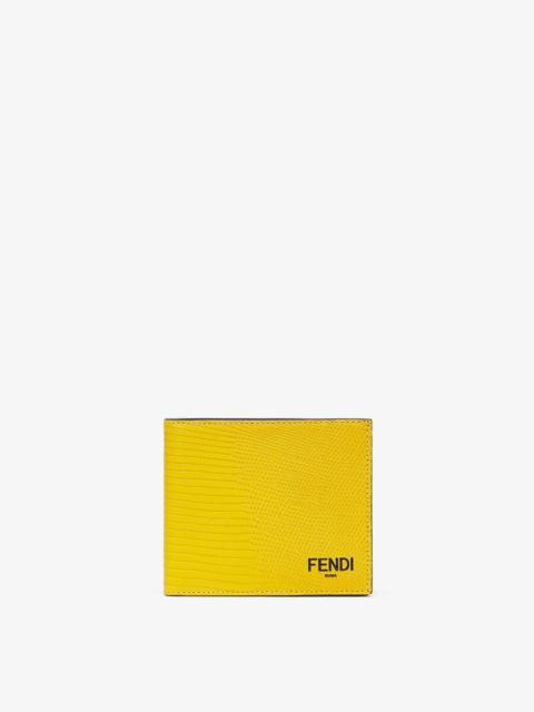 FENDI Yellow lizard bi-fold wallet