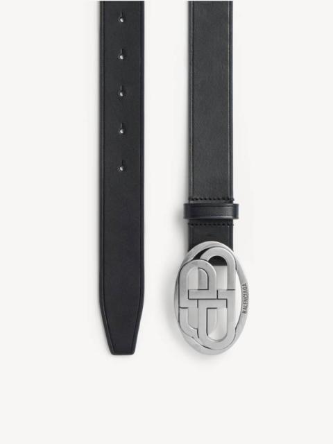 BALENCIAGA Men's Oval Bb Belt in Black