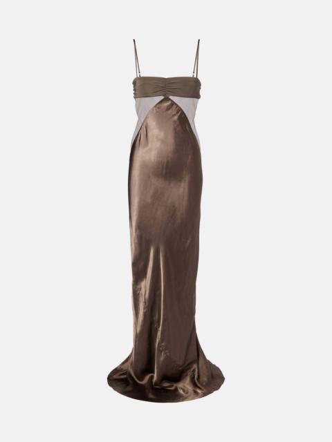 Rick Owens Combo silk-trimmed satin gown